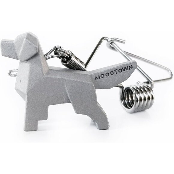 Handcrafted Stainless Steel Dog Keychain Gift Car Keyring Car Rear View Mirror - Picture 1 of 9